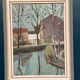 Original Swedish Oil on Canvas - "Landscape with Trees and Buildings" by Ingvar Björk - 1948 - Vintage - Framed - 62 × 48 cm (24.4" × 18.9")