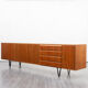 Very large enfilade, 60s, teak, restored, 293cm