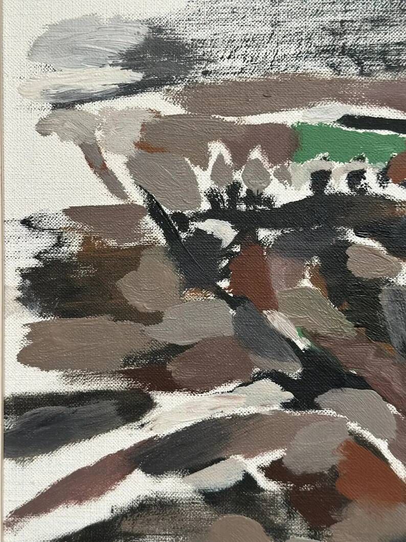 Original Swedish Oil on Canvas – "Abstract" by B. Person – Signed – Vintage and Framed – 53 x 44 cm (20.8" x 17.3")