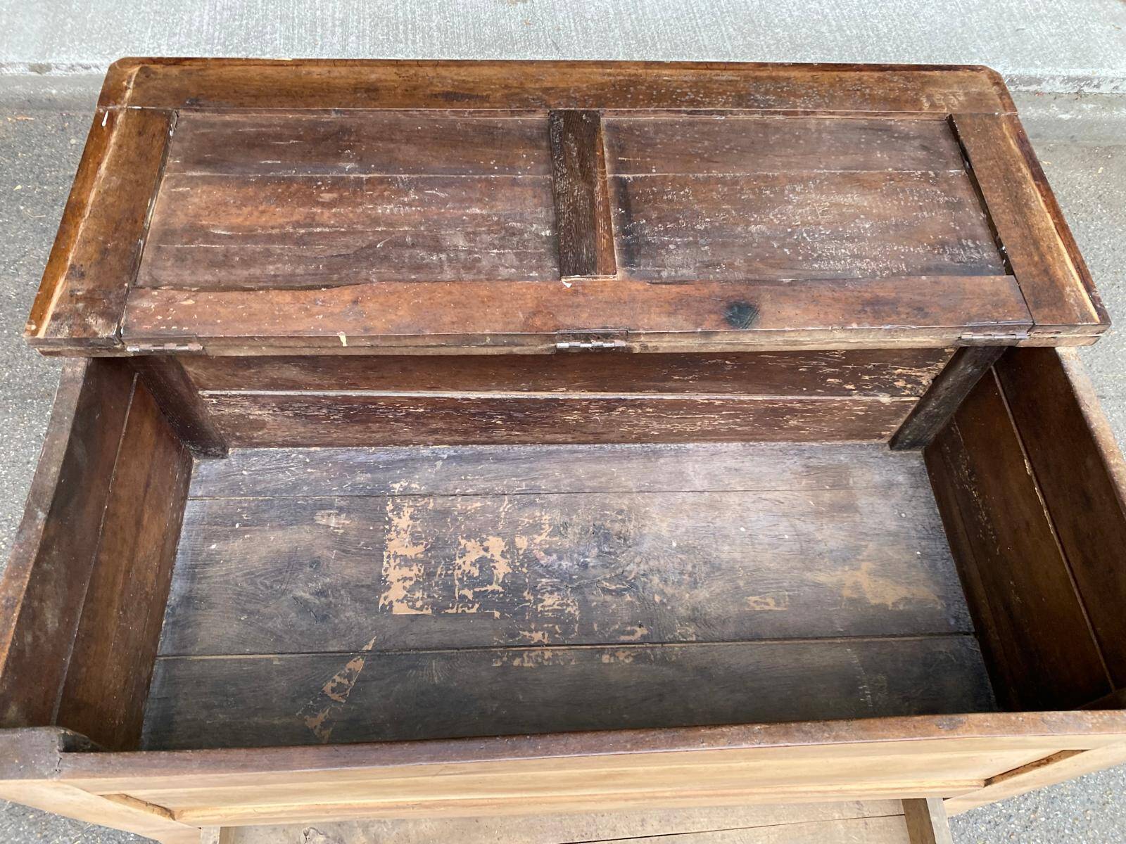 18th-century stripped chest in solid walnut
