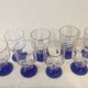 8 glasses - digestive liqueur aperitif - blue foot - art deco -