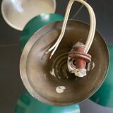 Vintage 3-light chandelier in gilded brass and metal from the 50s