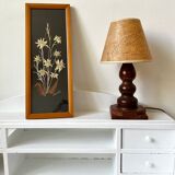 Vintage mountain edelweiss flower herbarium frame