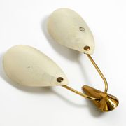 Mid Century Modern brass wall lamp with perforated metal sheet lampshades