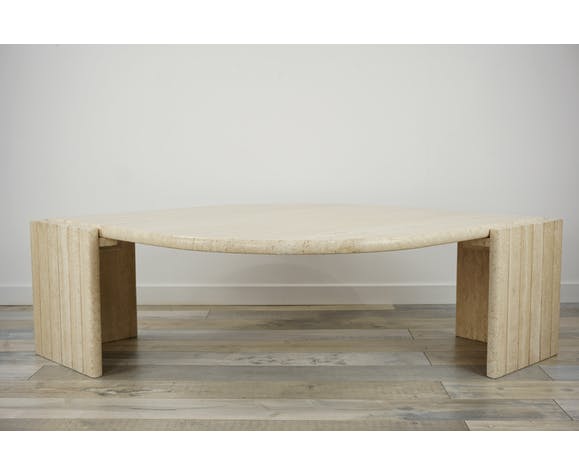 Italian coffee table in travertine, 1970
