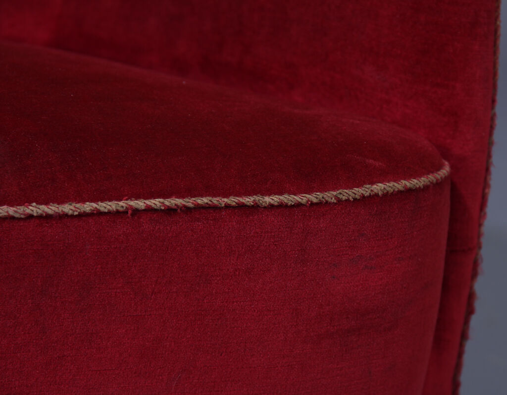 Red velvet sofa