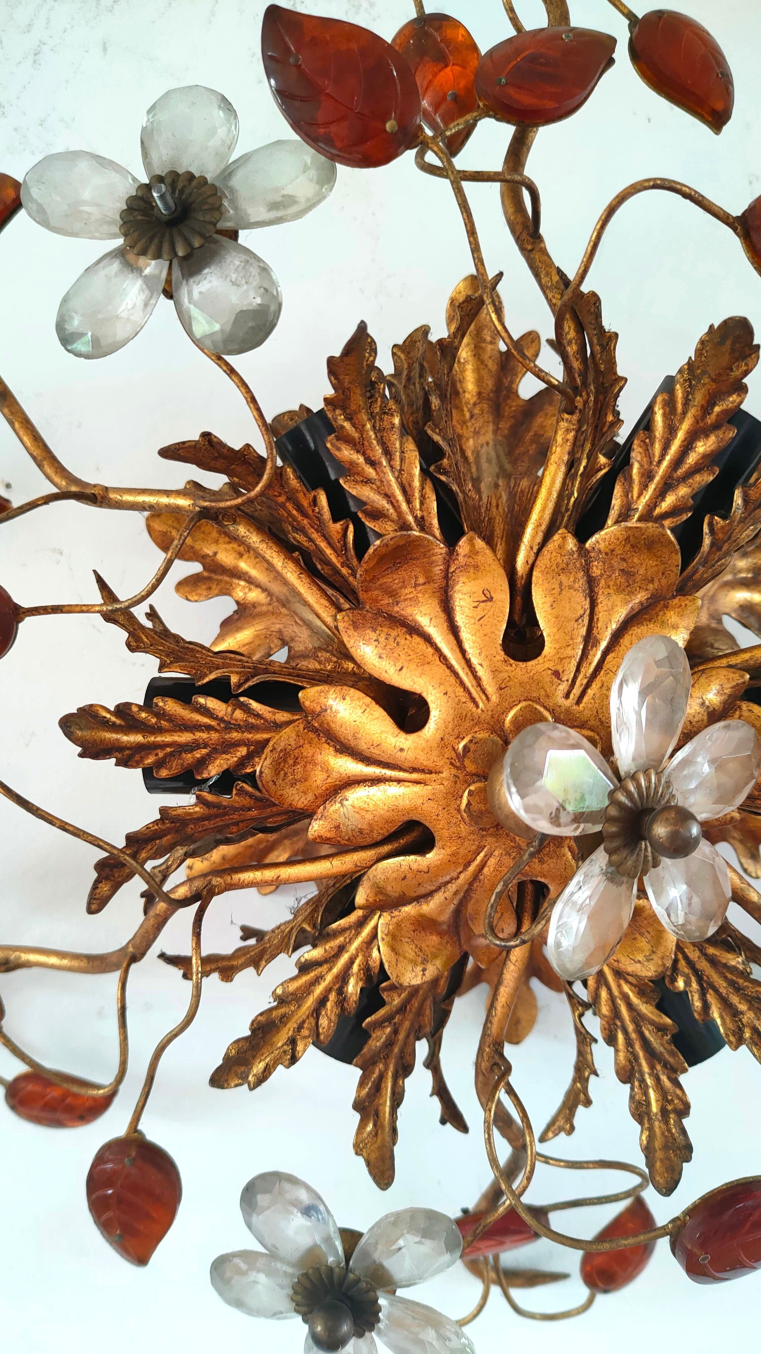 Wall lamp Maison Banci metal and glass of Murano design 70s