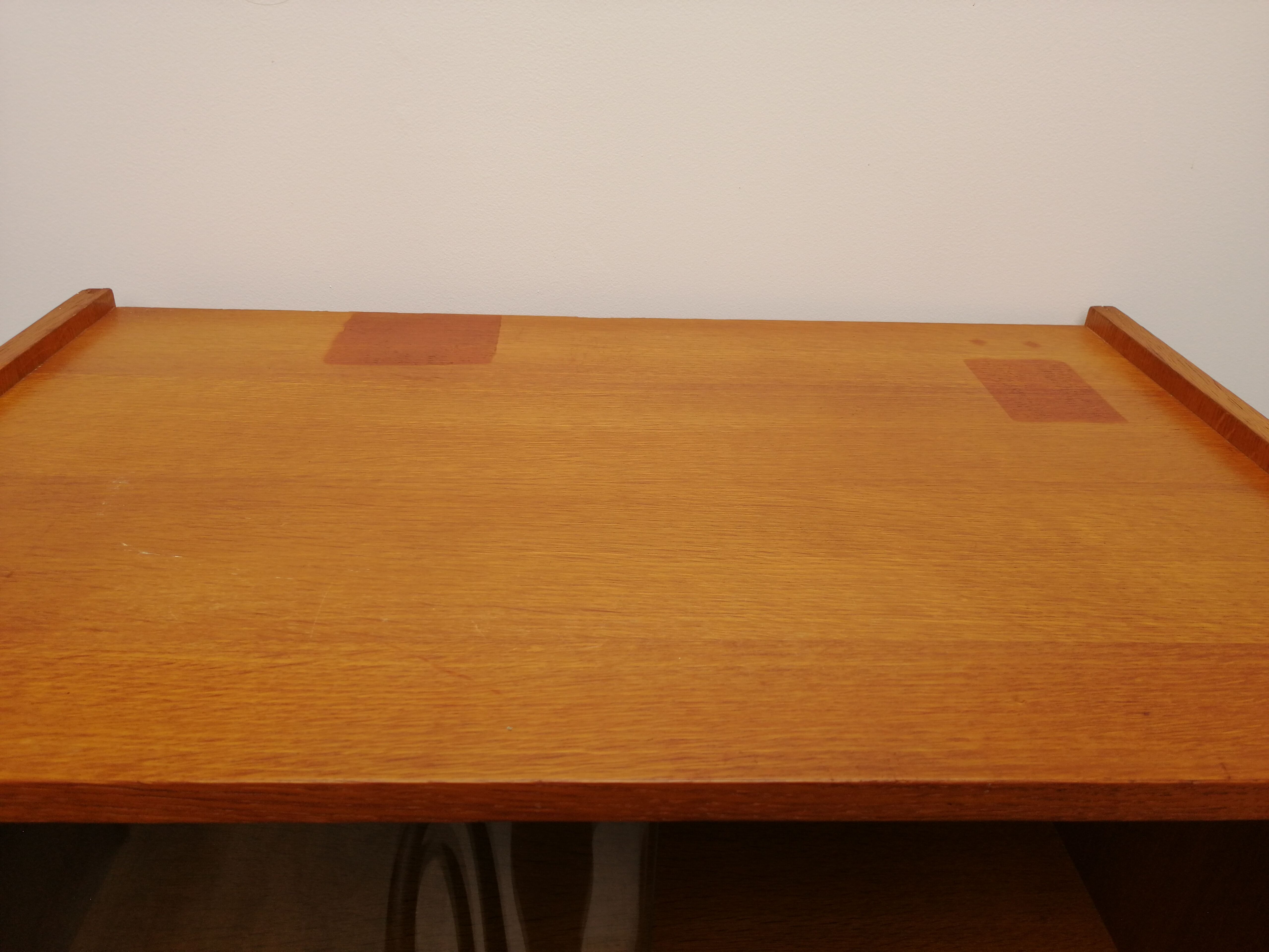 Oak and rattan secretary