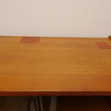 Oak and rattan secretary