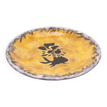 Ceramic plate by Jean Lurçat with rooster motif, Ateliers Sant Vincent - 1950s