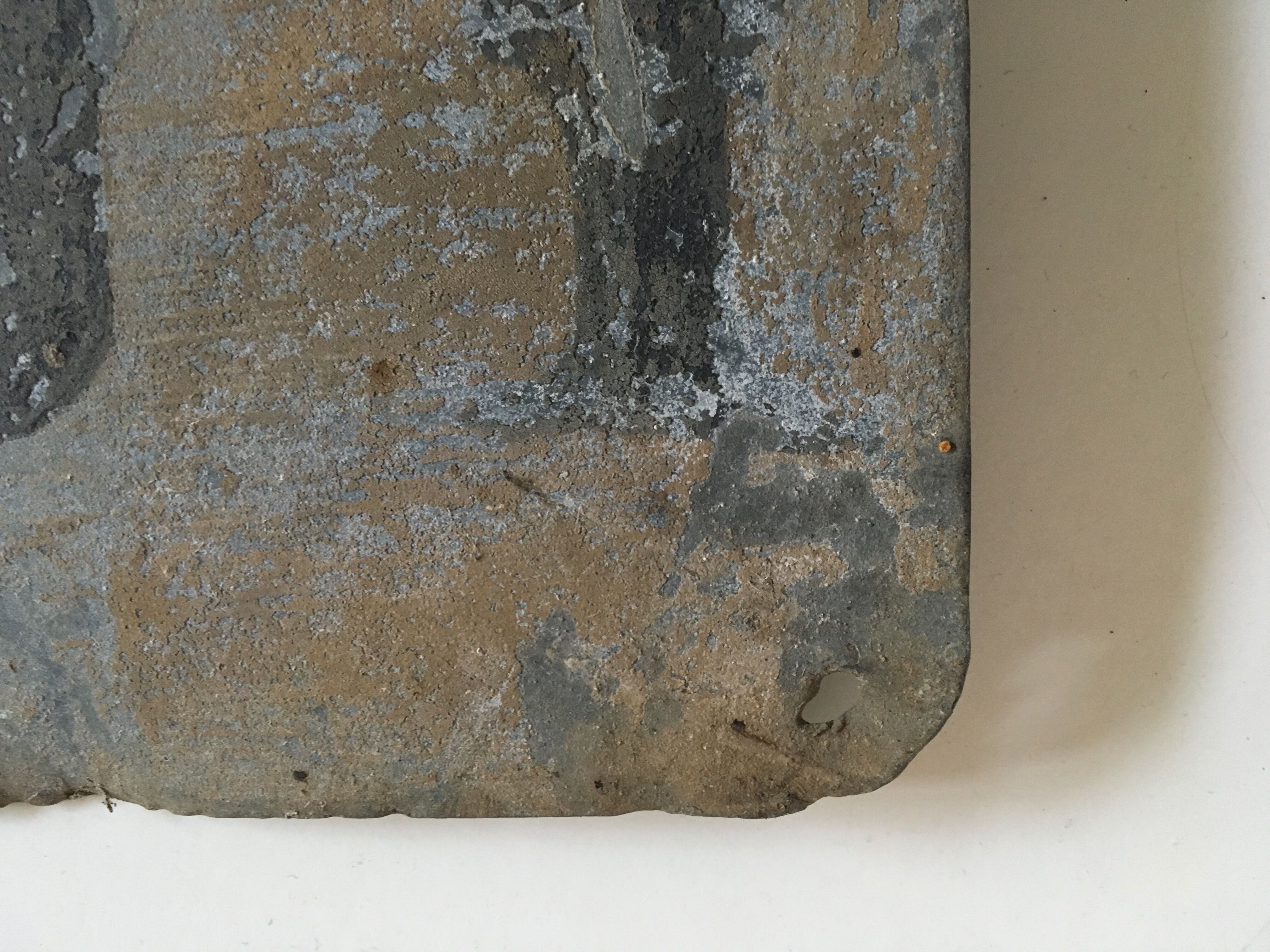 Plaque teaches A Rent in zinc 20s