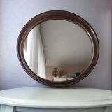 Mirror brown round plexiglass 70s 35cm