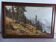 Oil print on wood signed deer motifs in the mountains framed