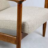 Beige Boucle GFM-142 Armchair attributed to Edmund Homa, 1970s