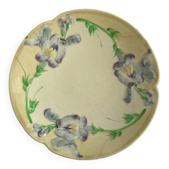 Plate Barbotine floral decoration Choisy Le Roi