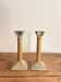 Pair of Silver Metal Candle Holders Neo-Classical Fluted Corinthian Column