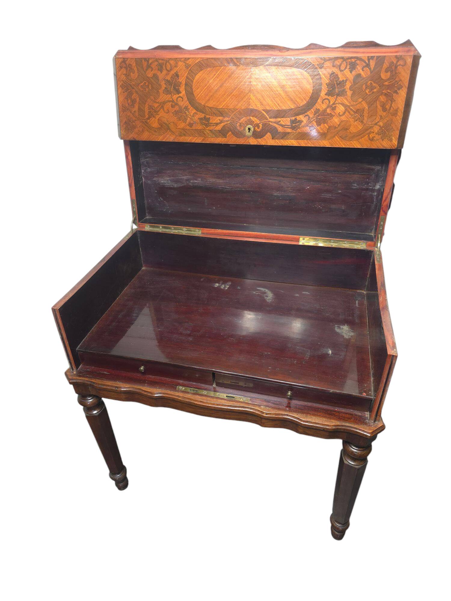 Marquetry silverware cabinet