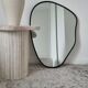 Alpha side table irregular natural travertine ribbed foot