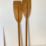 Old wooden oars