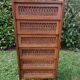 Commode chiffonnier en bois et rotin
