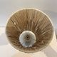 Vintage lamp base in beige-grey ceramic stoneware with raffia lampshade, 1970s