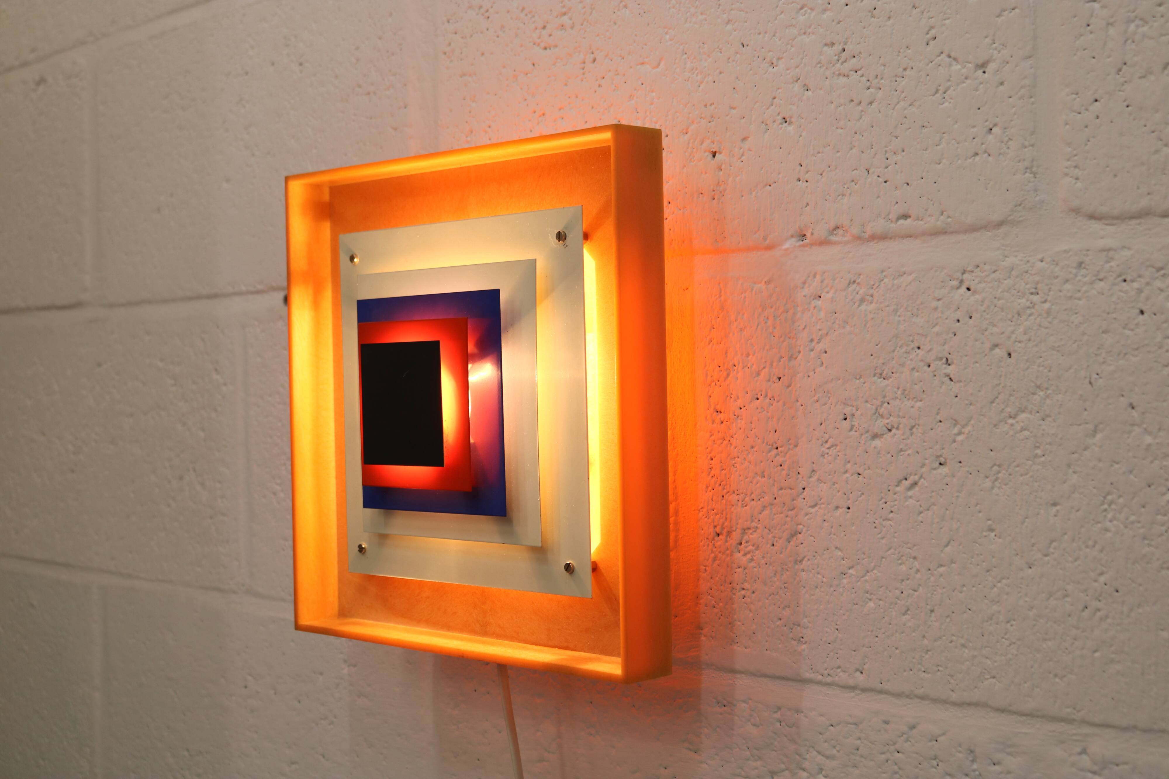 Vintage Danish Kvadrille Wall Lamp by Bent Karlby for Lyfa, Denmark, 1970s