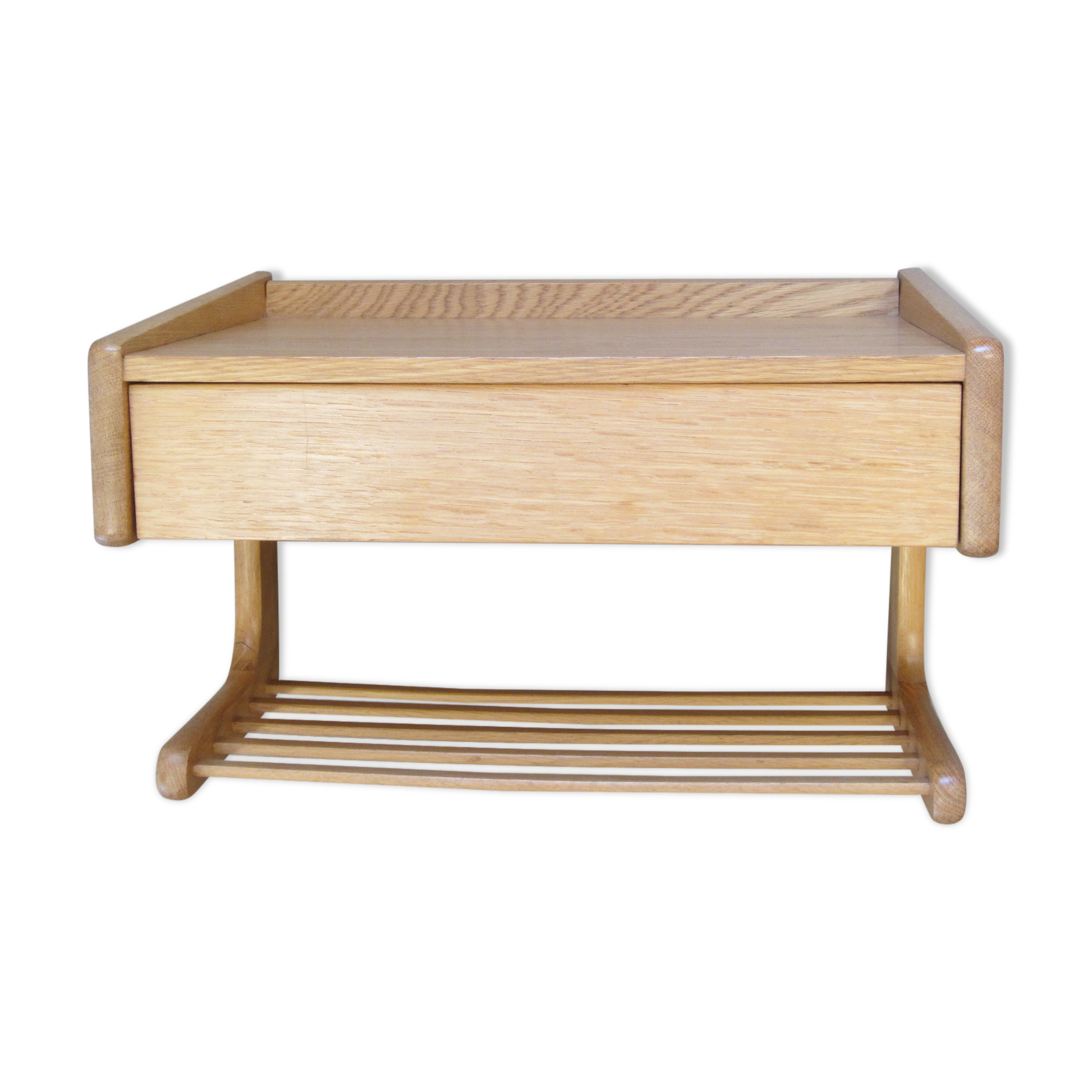Scandinavian oak wall shelf