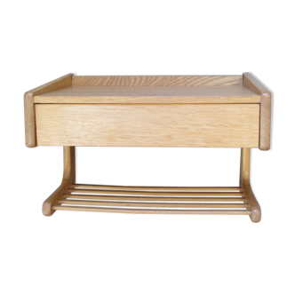 Scandinavian oak wall shelf