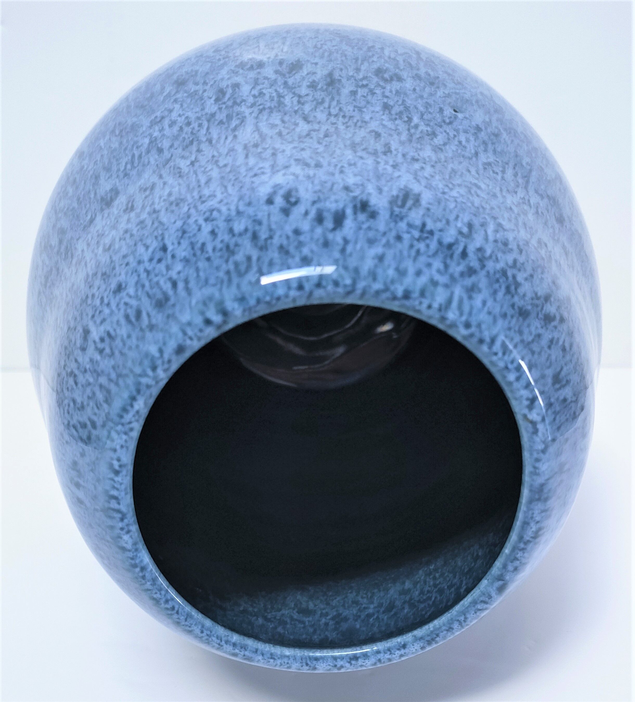 Blue design glazed ceramic vase Holland 90s