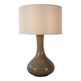 Lampe de table en verre opalin gris portugais des années 1960