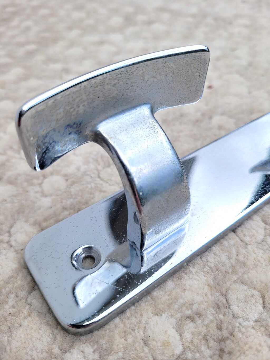 Vintage chrome wall coat rack with 3 hooks