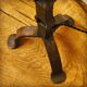 Brutalist lamp base in wrought and beaten iron, France, 1920 to 1960.