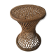 Tabouret en rotin et osier de forme diabolo