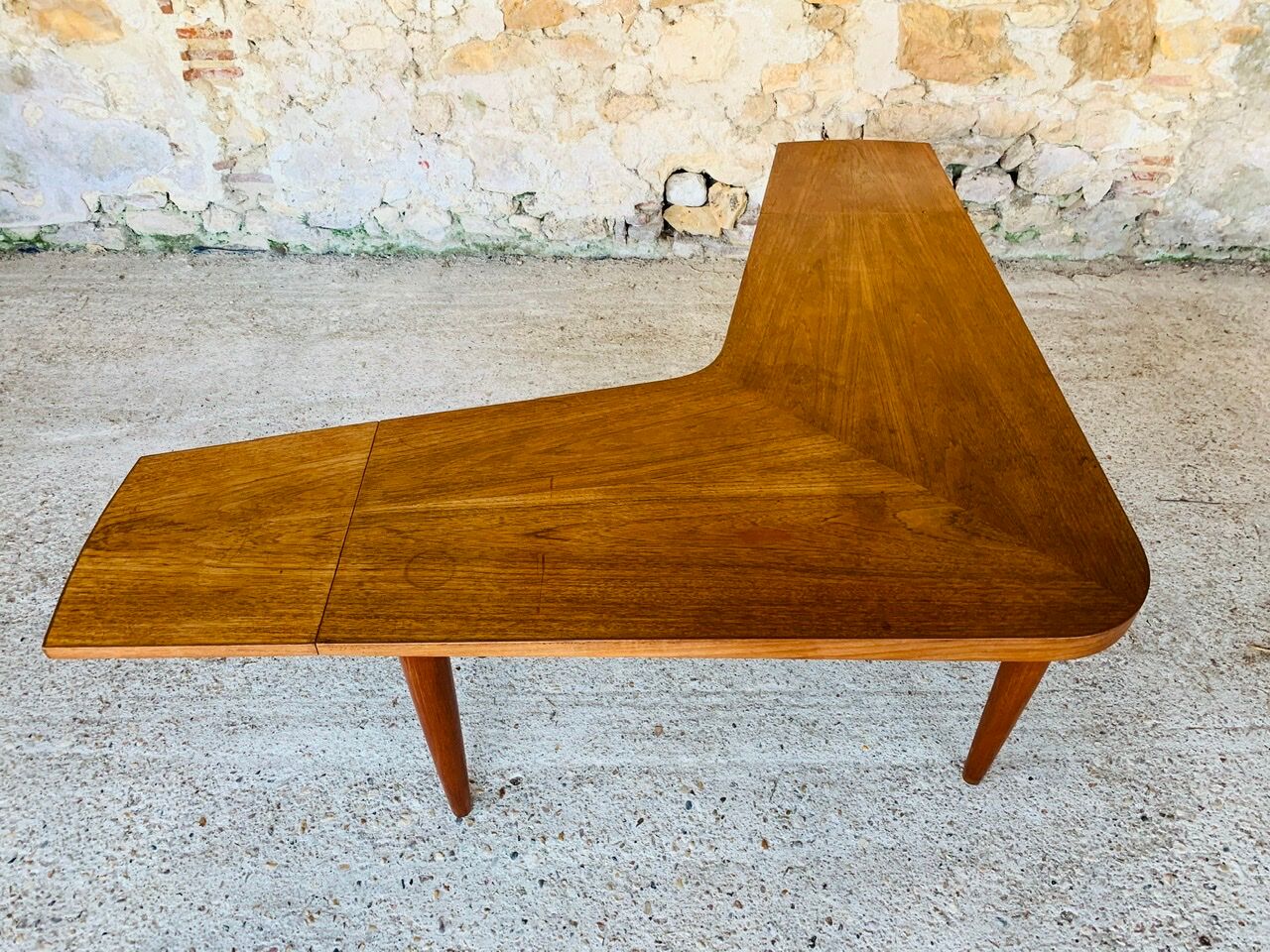 Vintage Scandinavian boomerang coffee table with folding extensions by Samcom, 1960