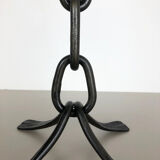 Extra Large Modernist Vintage Sculptural Brutalist Metal Candleholder, Austria