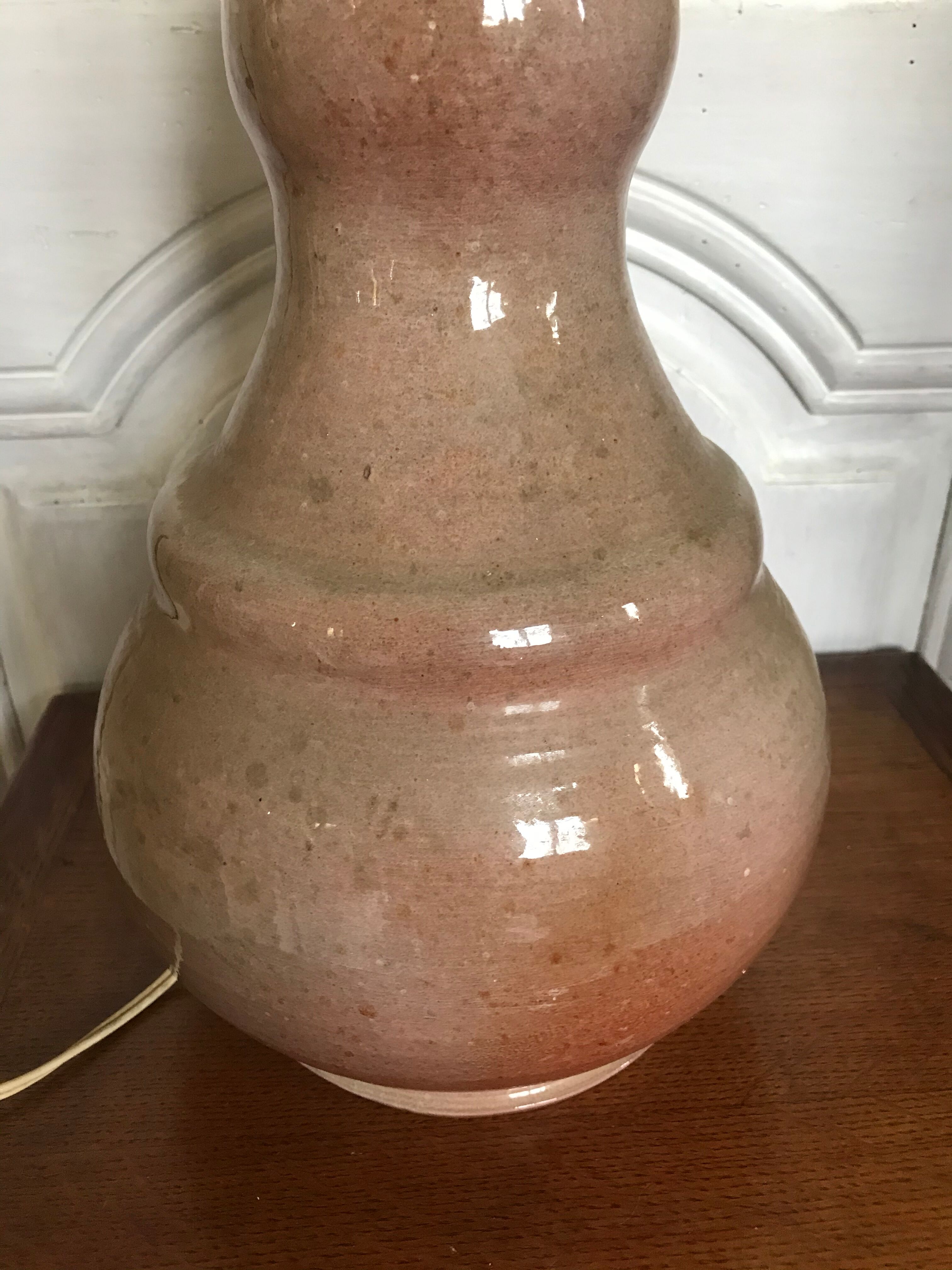 Vintage enamelled ceramic lamp base