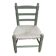 Child's chair in wood and straw revamped in almond green and white.