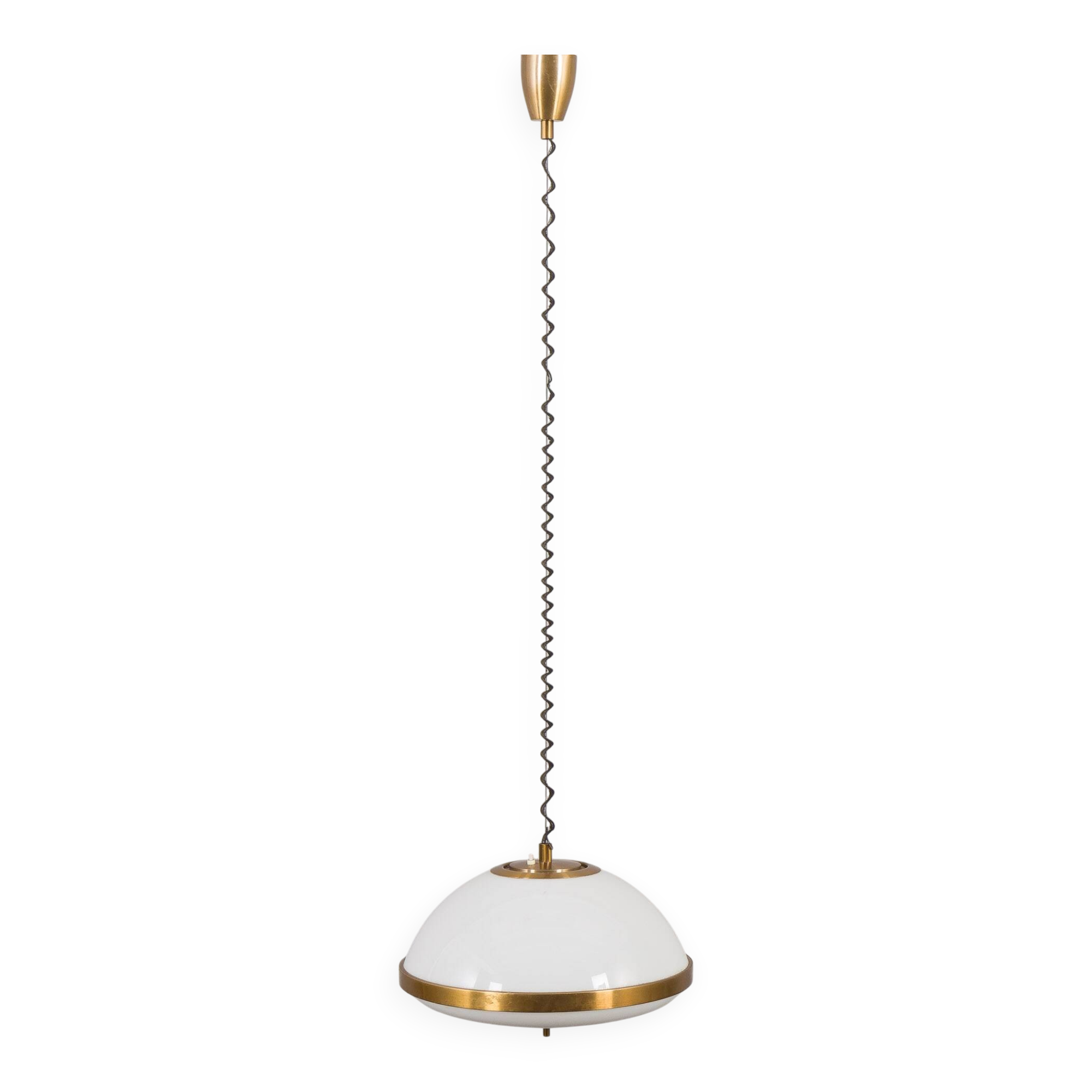 Brass and acrylic Italian mid century pendant lamp, 1970s