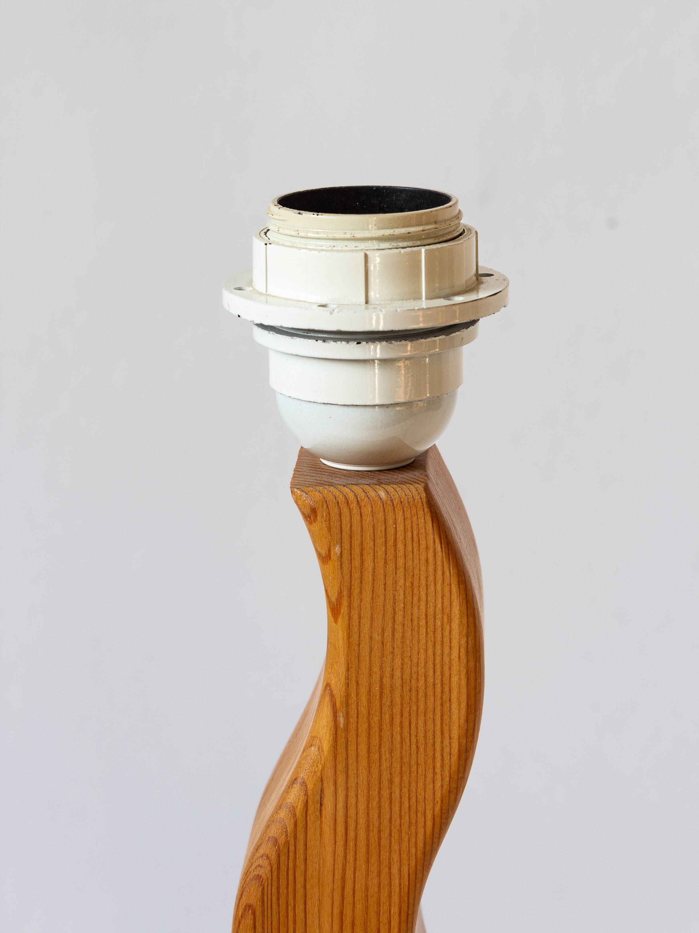 Organically shaped pine lamp base, 1980s