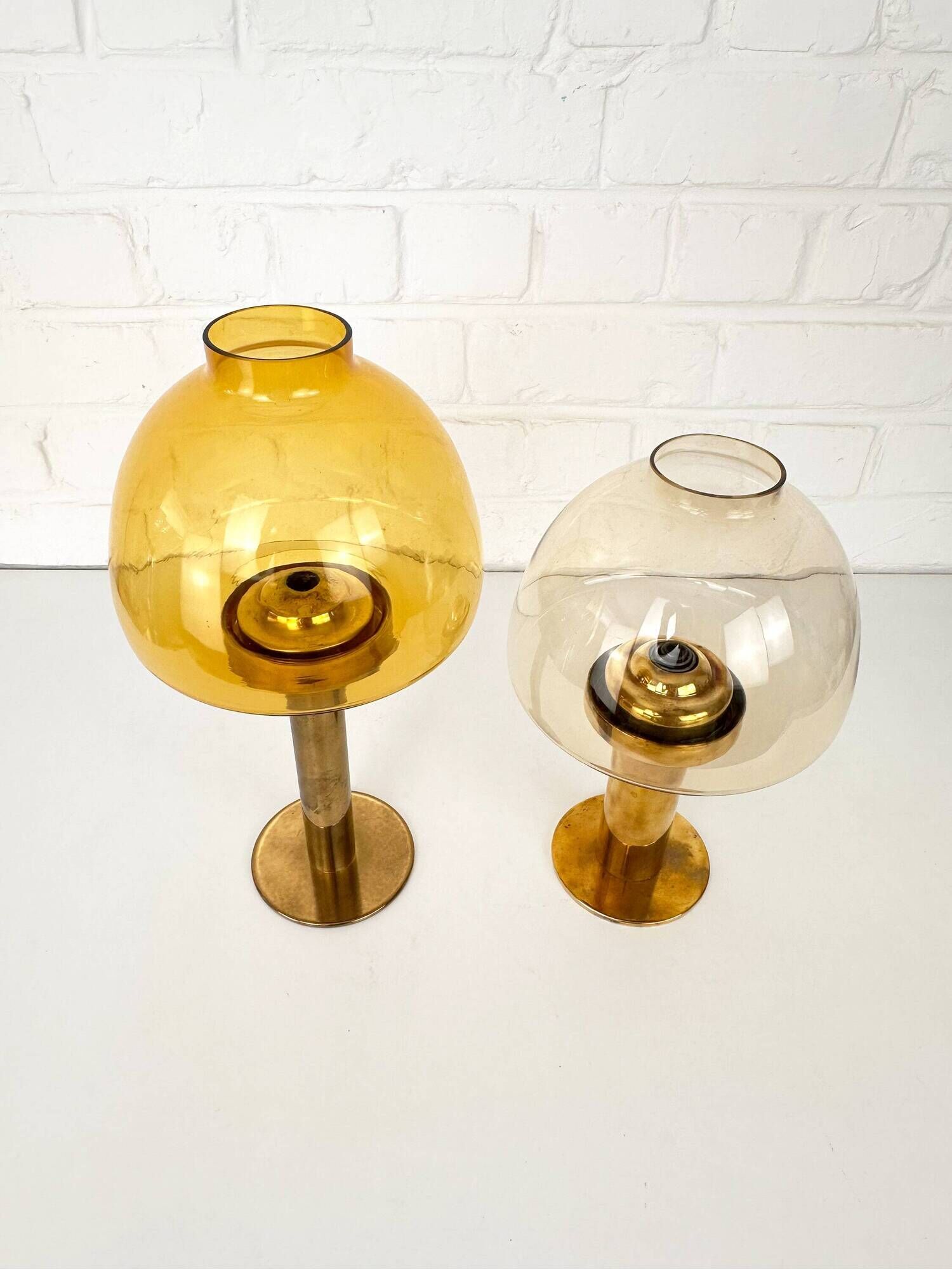 Pair of brass candle holders by Hans-Agne Jakobsson L102/32, Sweden, 1970.