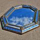 Octagonal Hollywood Regency Mirror with Floral Brass Accents, 1970s