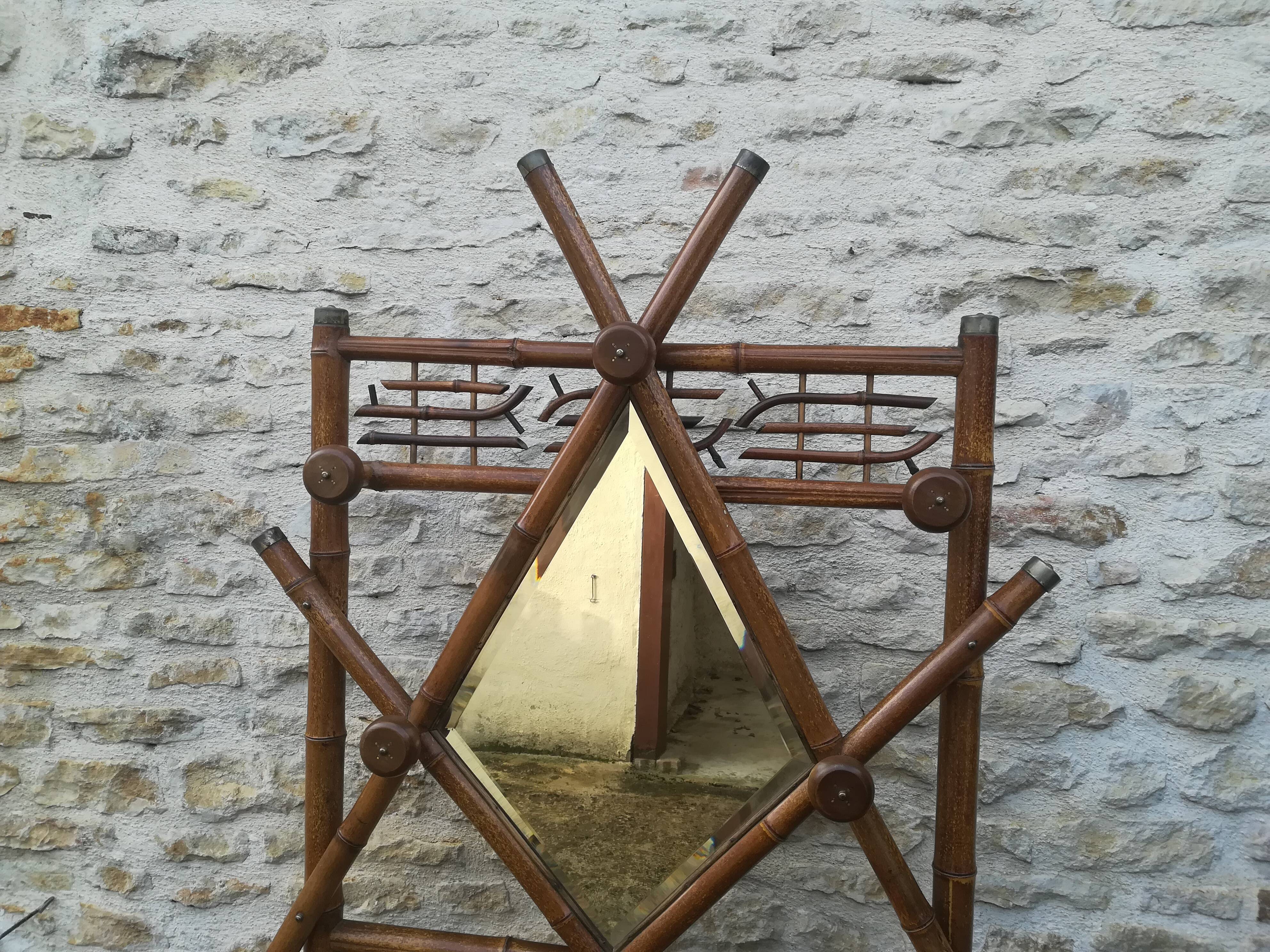 Colonial bamboo coat rack from the 20s/30s