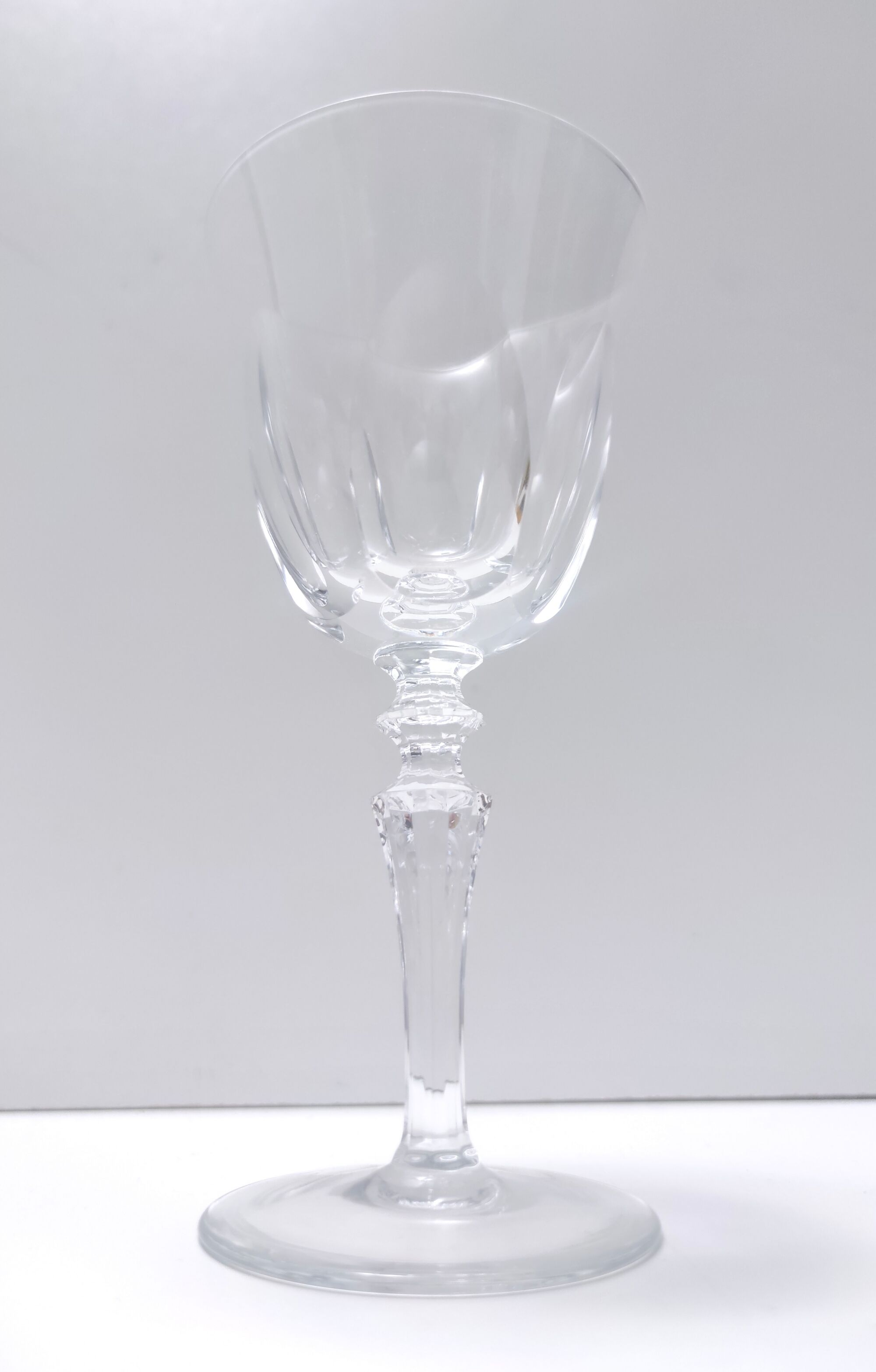 Postmodern Set of 8 Baccarat Crystal Champagne Coupes, France