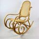 Rocking Chair Vintage en Bois Naturel, rapia naturel