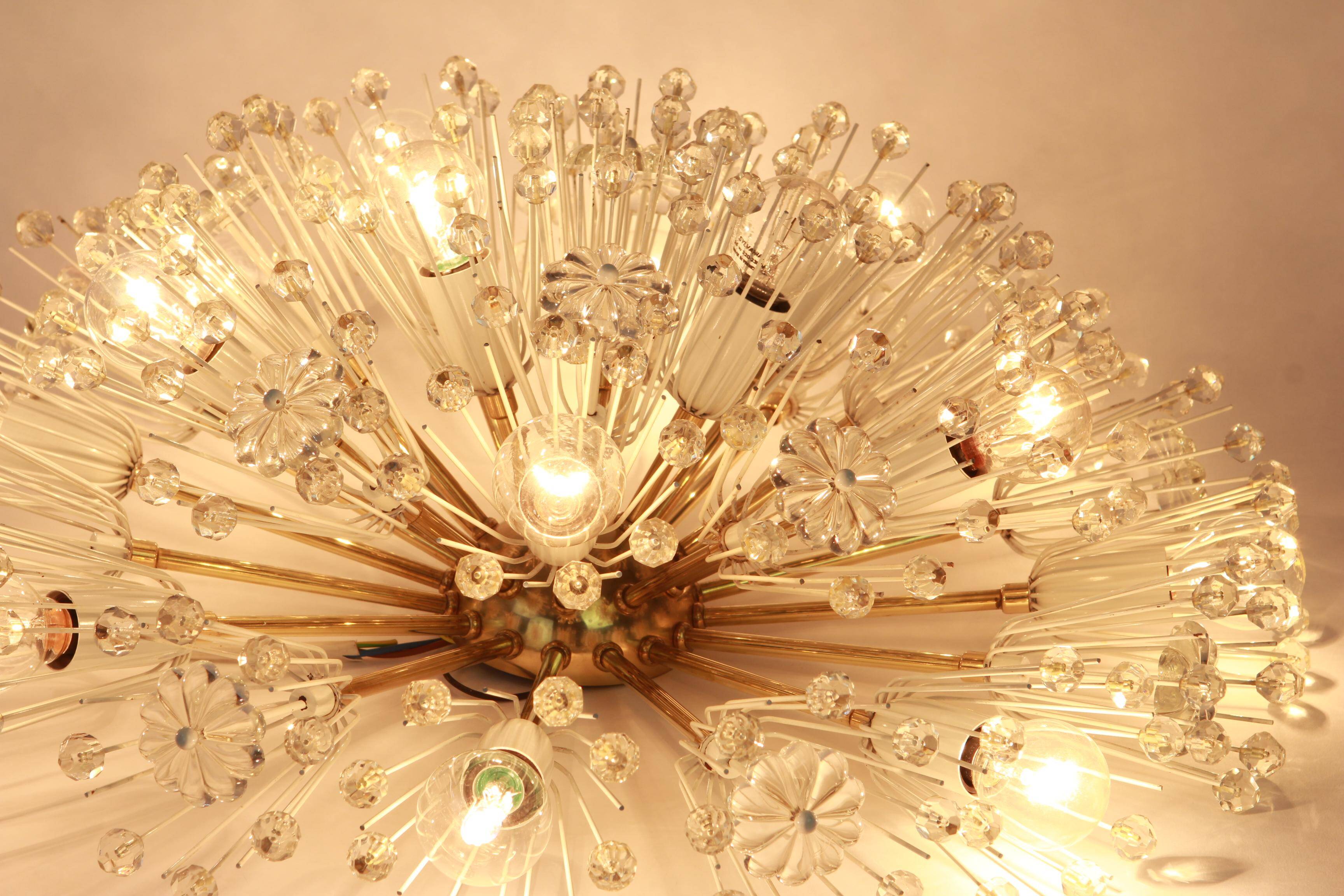 Lustre étoile en laiton par Emil Stejnar, Autriche, années 1960