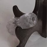 Botella o licorera francesa de cristal azul