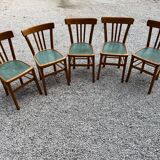 Set of 5 1950s bistro chairs