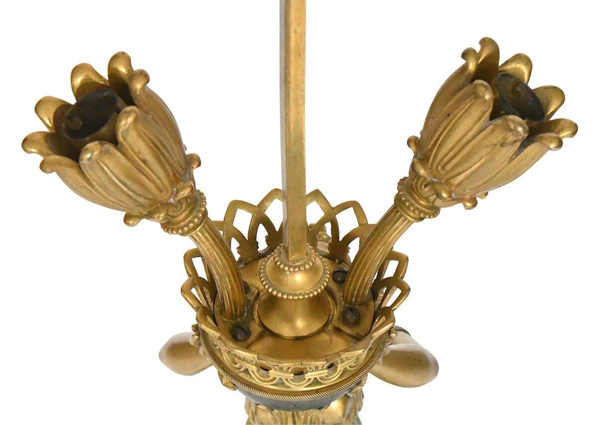 Gilded bronze and marble lamp in Empire style