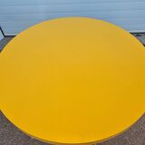 Round table formica yellow 1970