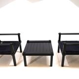 Bofinger set of 2 Farmer lounge chairs with table by Gerd Lange, 1960